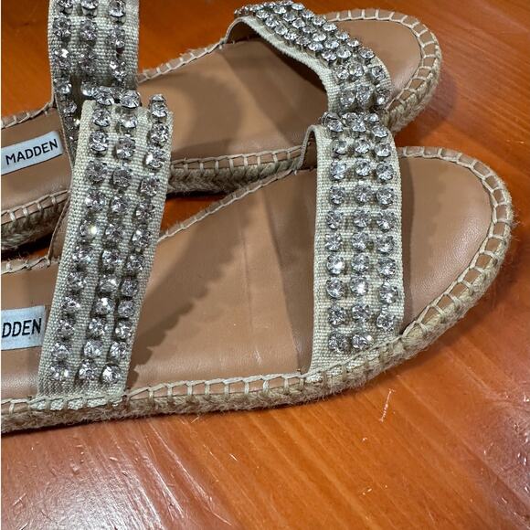Steve Madden Zendaya Rhinestone and Jute Platform Sandal - Sz. 8 - Picture 3 of 7